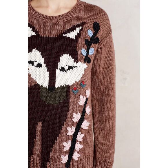 Paul & Joe Sister x Anthropologie Womens Foxy Intarsia Pullover Crewneck Sweater - Picture 4 of 9